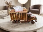 Handcrafted Wooden Vintage Truck Tissue Box Holder – Premium Handmade Home & Office Decor